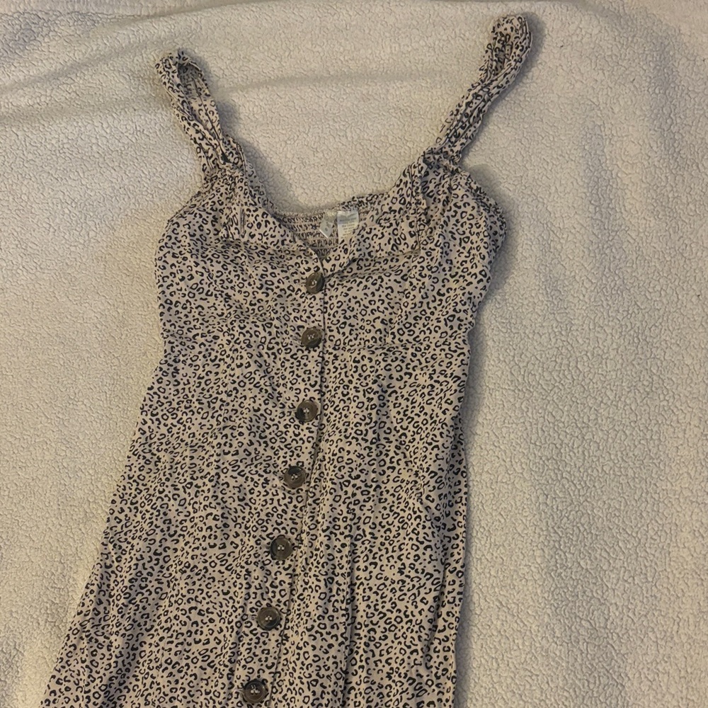 Japna Animal Print Smocked Dress